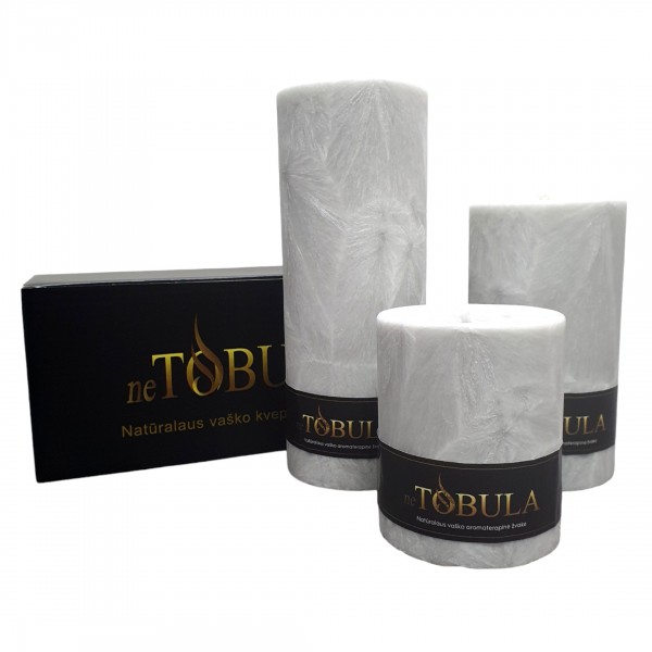 SIDABRINĖ CILINDRINĖ ŽVAKĖ/KOMPLEKTAS
